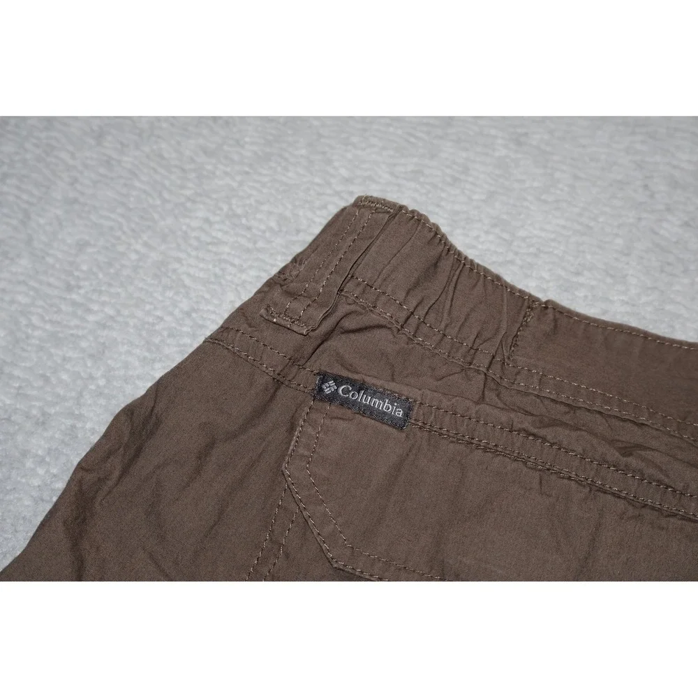 Columbia Cargo Shorts Men 38 Brown Cotton Elastic Waist Outdoor Casual 8